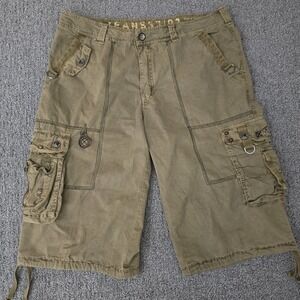 Vintage Y2K Stone Touch Cargo Shorts Mens 34 Long Inseam Pockets Gorpcore